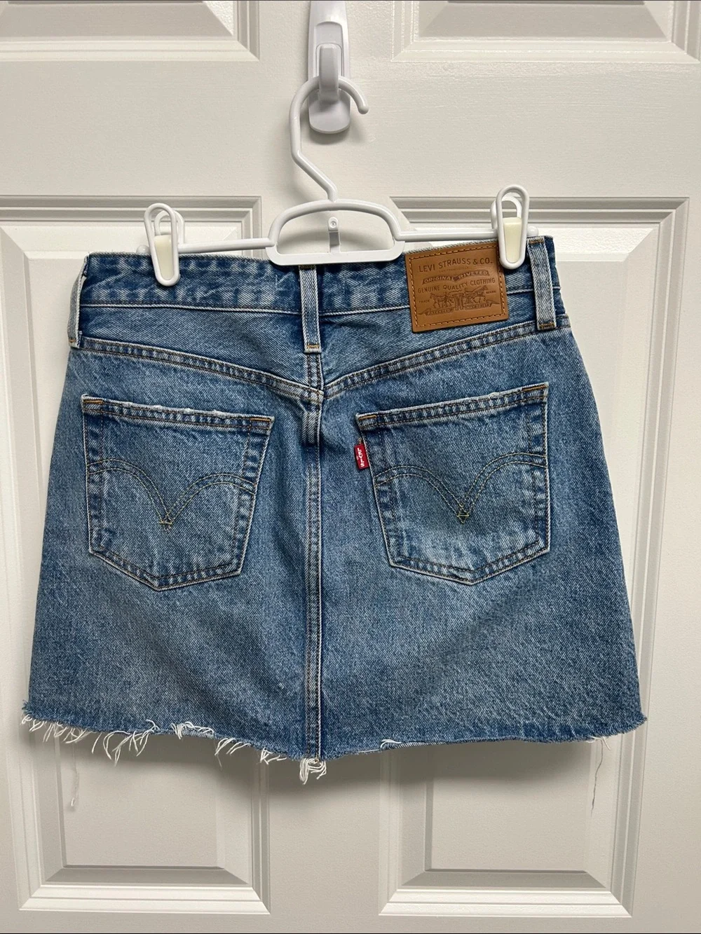 Levi's Faded Blue Panelled Denim Mini Skirt Sz 24